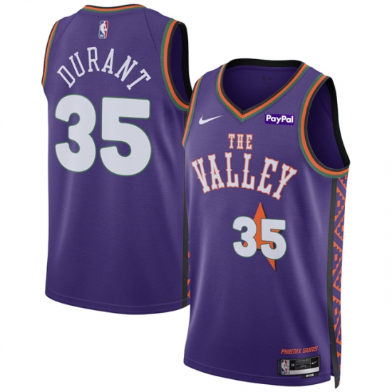 Men's Phoenix Suns #35 Kevin Durant Purple 2024-25 City Edition Stitched Basketball Jersey - Ujersey