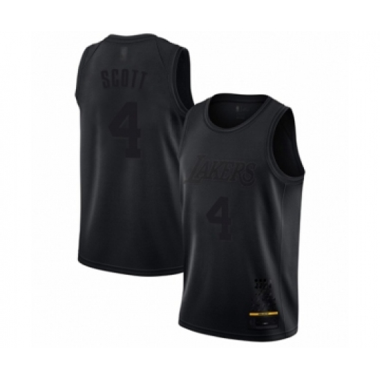 Men's Los Angeles Lakers #4 Byron Scott Swingman Black MVP Basketball Jersey - Ujersey
