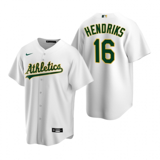 Men's Nike Oakland Athletics #16 Liam Hendriks White Home Stitched Baseball Jersey - Ujersey