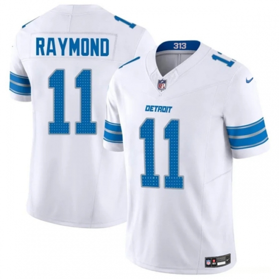 Men's Detroit Lions #11 Kalif Raymond White 2024 F.U.S.E. Vapor Limited Football Stitched Jersey - Ujersey
