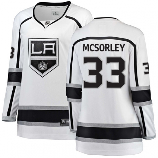 Women's Los Angeles Kings #33 Marty Mcsorley Authentic White Away Fanatics Branded Breakaway NHL Jersey - Ujersey