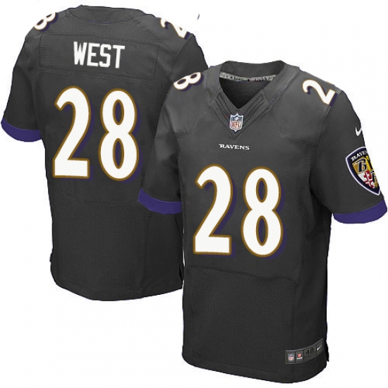 Men's Nike Baltimore Ravens #28 Terrance West Elite Black Alternate NFL Jersey - Ujersey