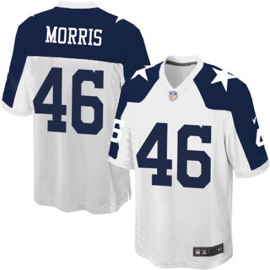 Men's Nike Dallas Cowboys #46 Alfred Morris Game White Throwback Alternate NFL Jersey - Ujersey