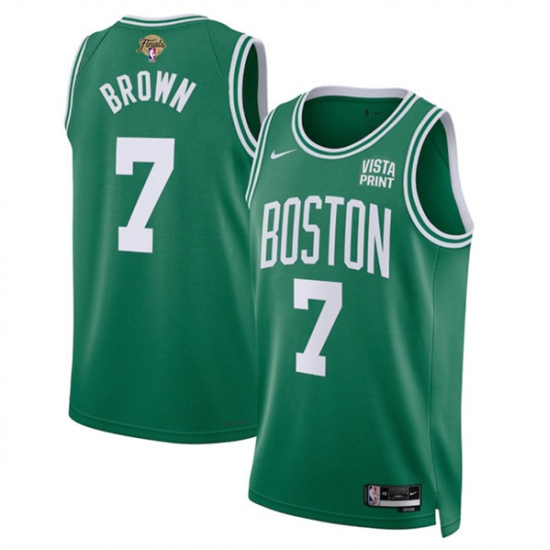 Men's Boston Celtics #7 Jaylen Brown Kelly Green 2024 Finals Icon Edition Stitched Basketball Jersey - Ujersey