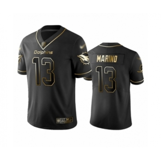 Men's Miami Dolphins #13 Dan Marino Limited Black Golden Edition Football Jersey - Ujersey