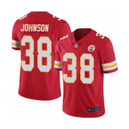 Youth Kansas City Chiefs #38 Dontae Johnson Red Team Color Vapor Untouchable Limited Player Football Jersey - Ujersey