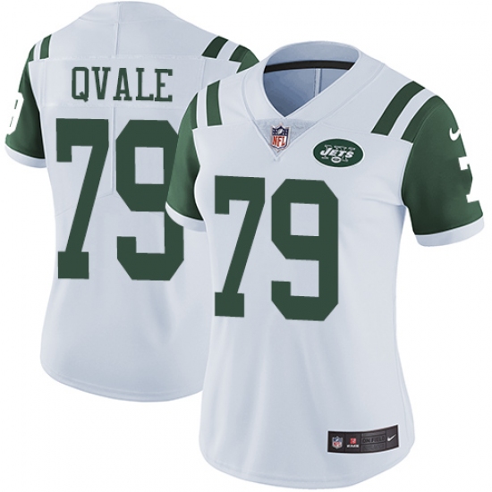 Women's Nike New York Jets #79 Brent Qvale White Vapor Untouchable Limited Player NFL Jersey - Ujersey