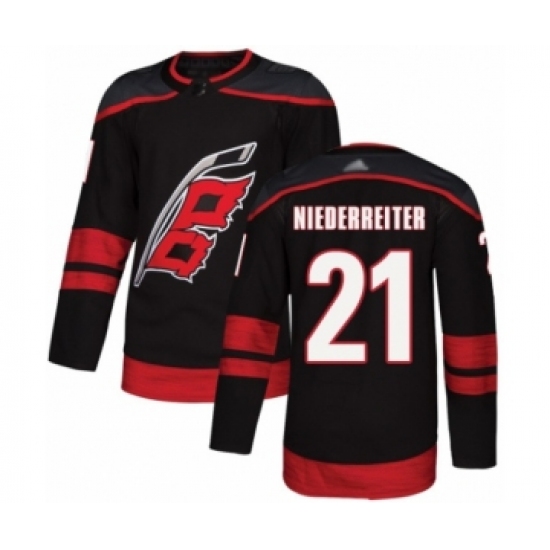Youth Carolina Hurricanes #21 Nino Niederreiter Authentic Black Alternate Hockey Jersey - Ujersey