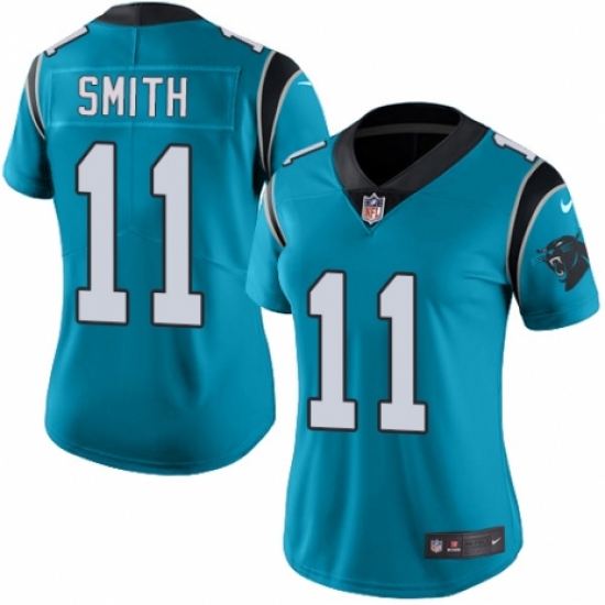 Women's Nike Carolina Panthers #11 Torrey Smith Blue Alternate Vapor Untouchable Limited Player NFL Jersey - Ujersey