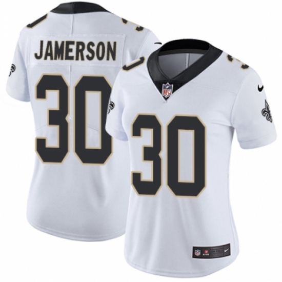 Women's Nike New Orleans Saints #30 Natrell Jamerson White Vapor Untouchable Limited Player NFL Jersey - Ujersey