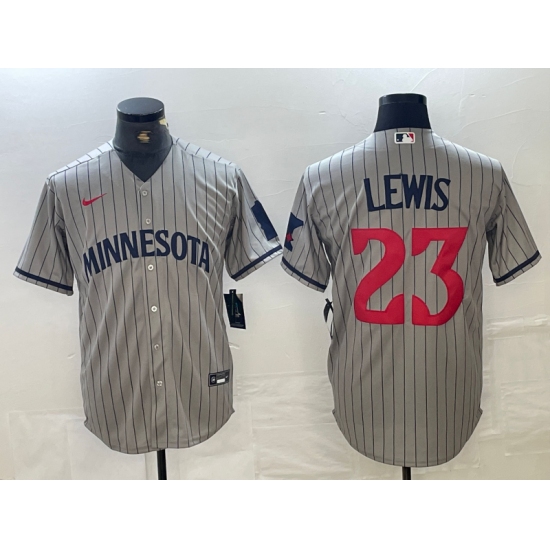 Men's Minnesota Twins #23 Royce Lewis 2023 Grey Home Team Cool Base Stitched Jersey - Ujersey