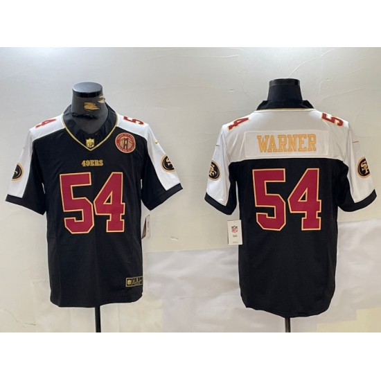 Men's San Francisco 49ers #54 Fred Warner Black White FUSE With Limited Stitched Jersey - Ujersey