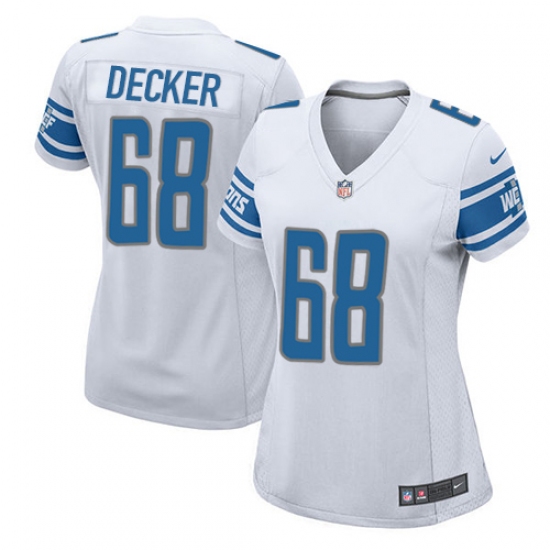 Women's Nike Detroit Lions #68 Taylor Decker Game White NFL Jersey - Ujersey