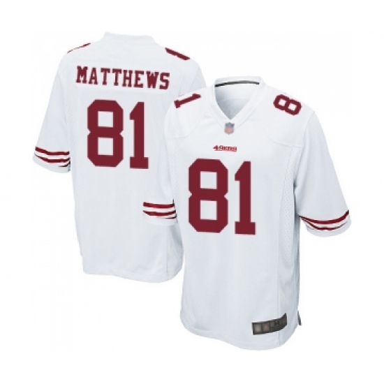 Men's San Francisco 49ers #81 Jordan Matthews Game White Football Jersey - Ujersey