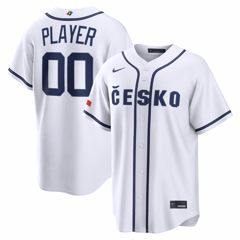 Men's Czech Republic Baseball Nike White 2026 World Baseball Classic Home Pick-A-Player Jersey - Ujersey NHL