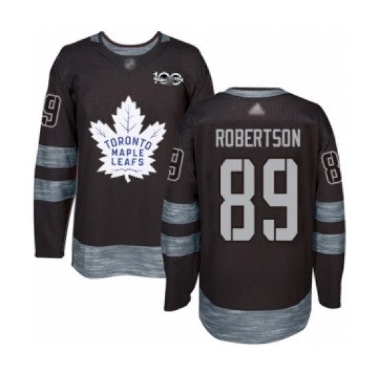 Men's Toronto Maple Leafs #89 Nicholas Robertson Authentic Black 1917-2017 100th Anniversary Hockey Jersey - Ujersey