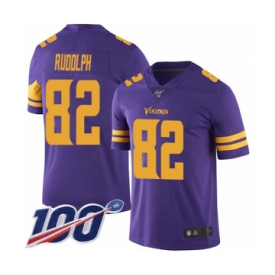 Men's Minnesota Vikings #82 Kyle Rudolph Limited Purple Rush Vapor Untouchable 100th Season Football Jersey - Ujersey