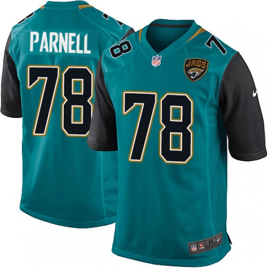 Men's Nike Jacksonville Jaguars #78 Jermey Parnell Game Teal Green Team Color NFL Jersey - Ujersey