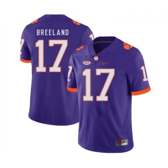 Clemson Tigers 17 Bashaud Breeland Purple Nike College Football Jersey - Ujersey