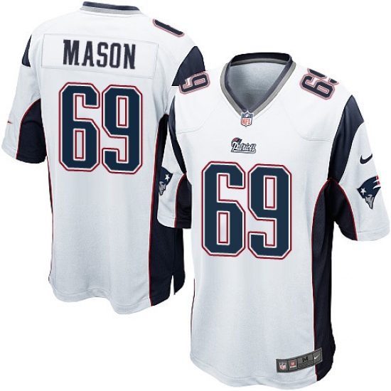 Men's Nike New England Patriots #69 Shaq Mason Game White NFL Jersey - Ujersey