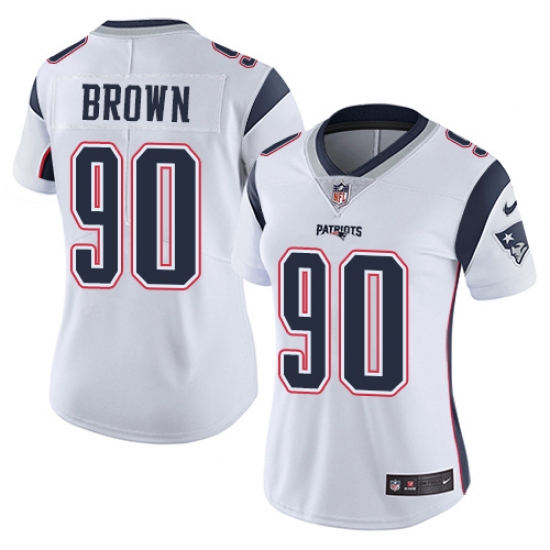 Women's Nike New England Patriots #90 Malcom Brown White Vapor Untouchable Limited Player NFL Jersey - Ujersey