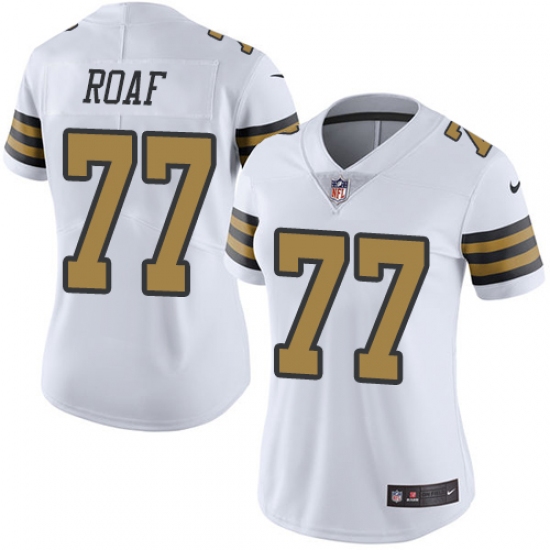 Women's Nike New Orleans Saints #77 Willie Roaf Limited White Rush Vapor Untouchable NFL Jersey - Ujersey