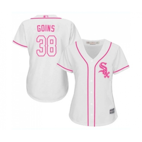 Women's Chicago White Sox #38 Ryan Goins Replica White Fashion Cool Base Baseball Jersey - Ujersey