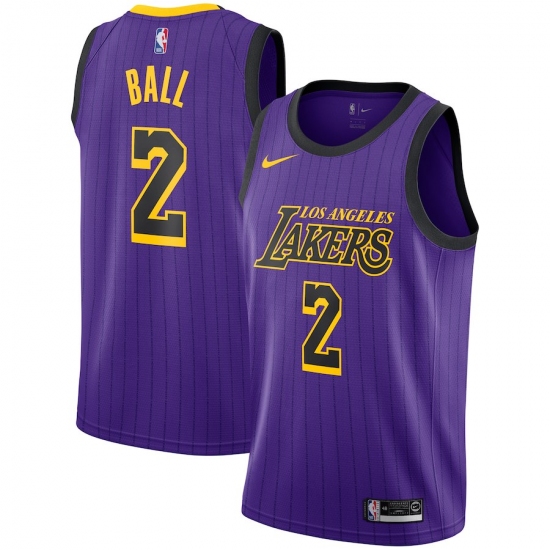 Women's Nike Los Angeles Lakers #2 Brandon Ingram  Purple stripe NBA Jersey - Ujersey