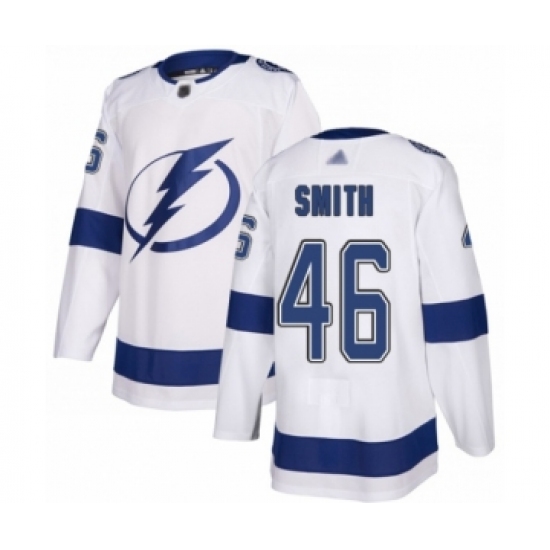 Youth Tampa Bay Lightning #46 Gemel Smith Authentic White Away Hockey Jersey - Ujersey