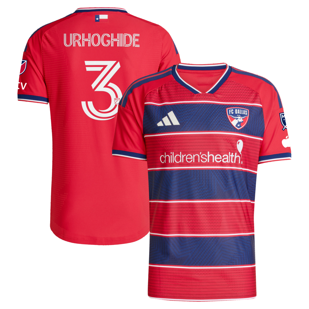 Men's FC Dallas Osaze Urhoghide adidas Red 2026 DNA Kit On-Field Authentic Patch Jersey - Ujersey