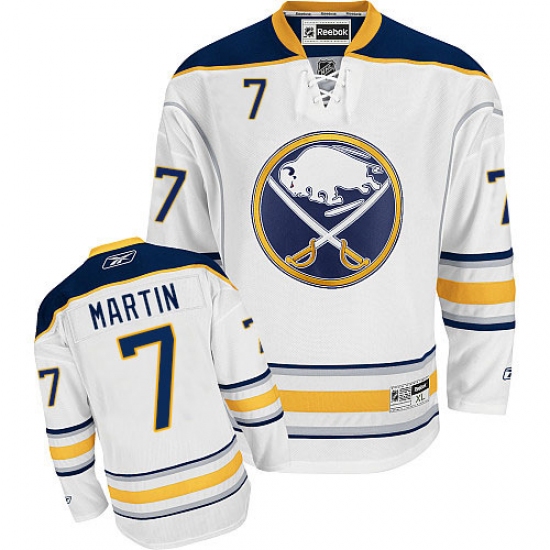 Youth Reebok Buffalo Sabres #7 Rick Martin Authentic White Away NHL Jersey - Ujersey