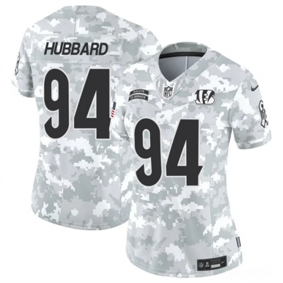Women's Cincinnati Bengals #94 Sam Hubbard 2024 F.U.S.E Arctic Camo Salute To Service Limited Stitched Football Jersey(Run Small) - Ujersey