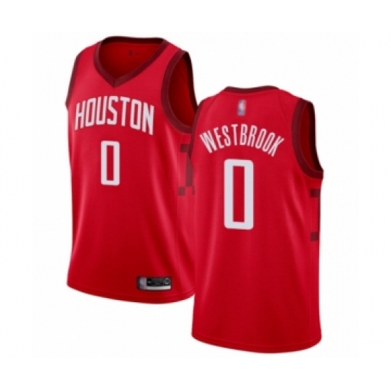 Youth Houston Rockets #0 Russell Westbrook Red Swingman Jersey - Earned Edition - Ujersey