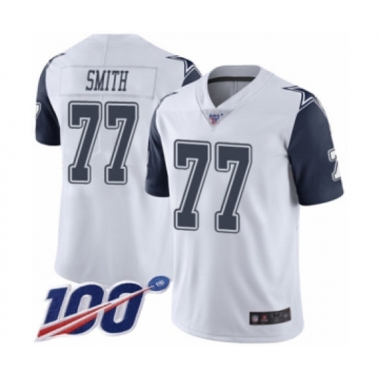 Men's Dallas Cowboys #77 Tyron Smith Limited White Rush Vapor Untouchable 100th Season Football Jersey - Ujersey