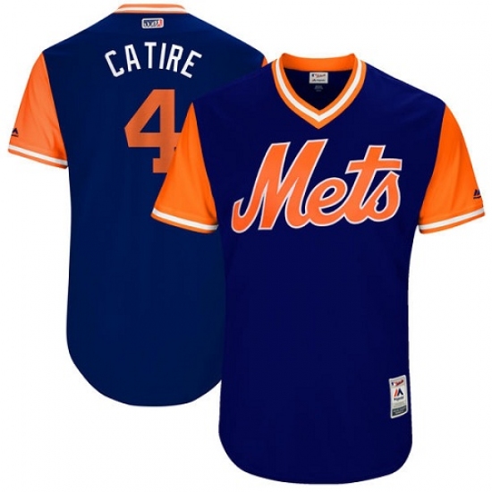 Men's Majestic New York Mets #4 Wilmer Flores 