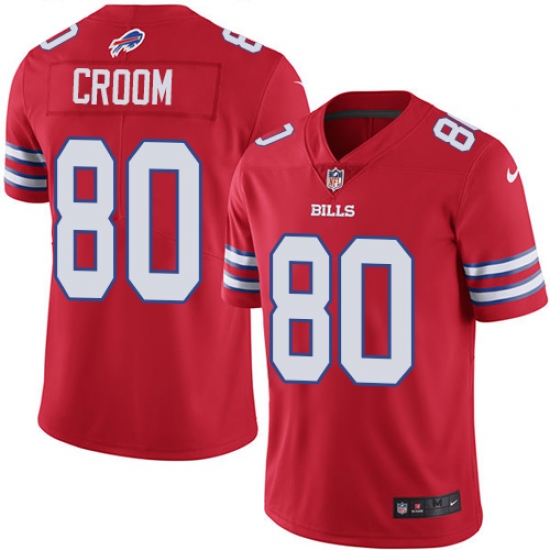 Youth Nike Buffalo Bills #80 Jason Croom Limited Red Rush Vapor Untouchable NFL Jersey - Ujersey