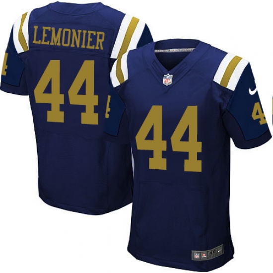 Men's Nike New York Jets #44 Corey Lemonier Elite Navy Blue Alternate NFL Jersey - Ujersey