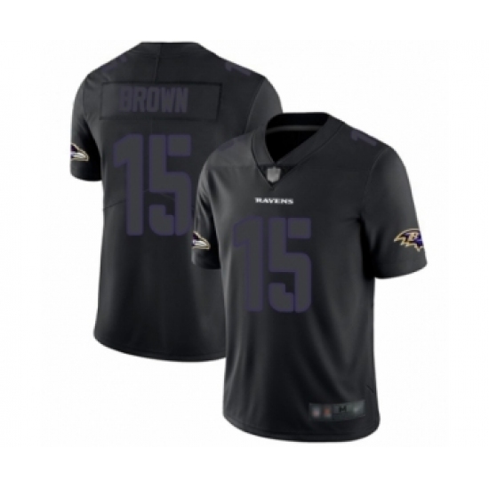 Men's Baltimore Ravens #15 Marquise Brown Limited Black Rush Impact Football Jersey - Ujersey