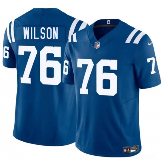 Men's Indianapolis Colts #76 Jack Wilson Blue 2025 F.U.S.E. Vapor Limited Football Stitched Jersey - Ujersey