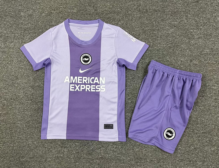 Brighton & Hove Albion Football Jersey Away Kids Kit Jersey+Shorts 2025/26 - Ujersey NHL