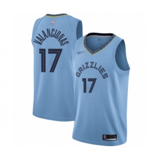 Women's Memphis Grizzlies #17 Jonas Valanciunas Swingman Blue Finished Basketball Jersey Statement Edition - Ujersey