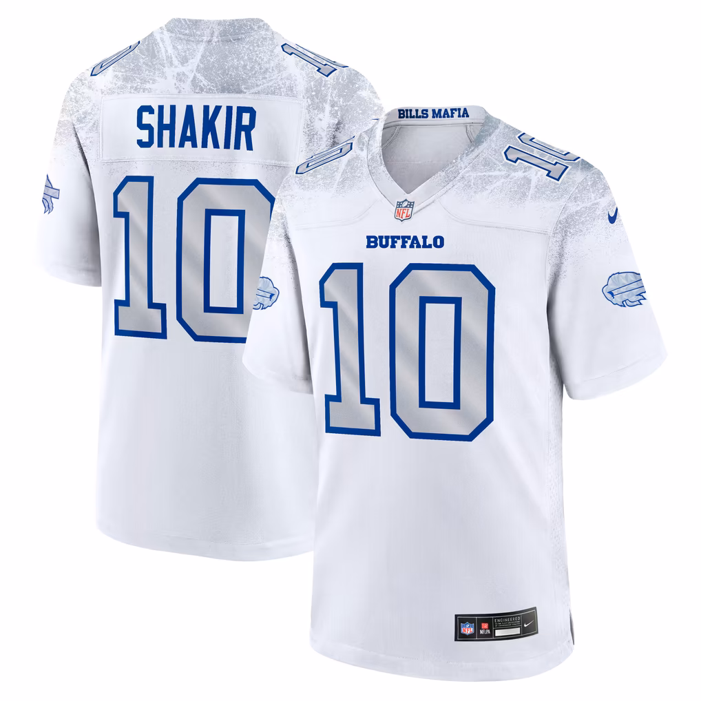 Men's Buffalo Bills Khalil Shakir Nike White Rivalries Collection Game Jersey - Ujersey