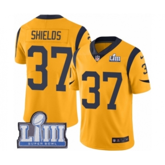 Youth Nike Los Angeles Rams #37 Sam Shields Limited Gold Rush Vapor Untouchable Super Bowl LIII Bound NFL Jersey - Ujersey