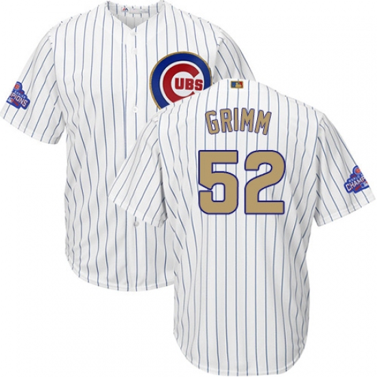 Youth Majestic Chicago Cubs #52 Justin Grimm Authentic White 2017 Gold Program Cool Base MLB Jersey - Ujersey