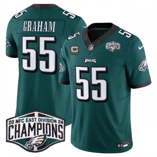 Men's Philadelphia Eagles #55 Brandon Graham Green 2024 NFC East Champions With 4-Star C F.U.S.E. Vapor Untouchable Limited Stitched Football Jersey - Ujersey