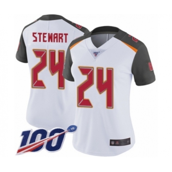 Women's Tampa Bay Buccaneers #24 Darian Stewart White Vapor Untouchable Limited Player 100th Season Football Jersey - Ujersey