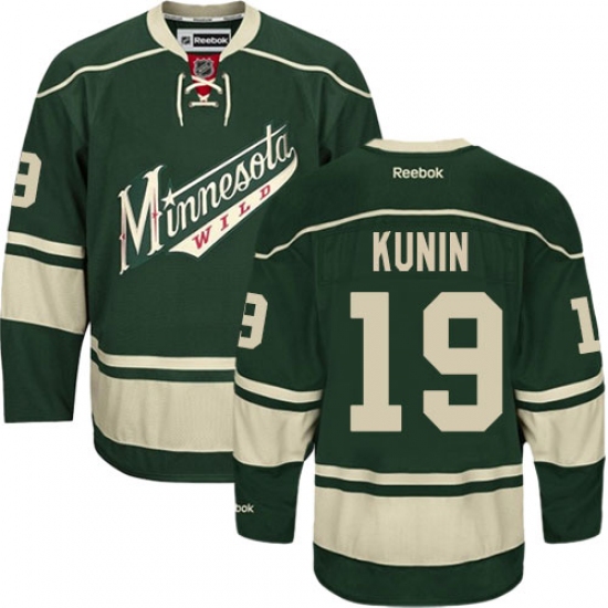 Youth Reebok Minnesota Wild #19 Luke Kunin Authentic Green Third NHL Jersey - Ujersey