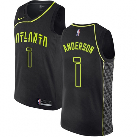 Women's Nike Atlanta Hawks #1 Justin Anderson Swingman Black NBA Jersey - City Edition - Ujersey