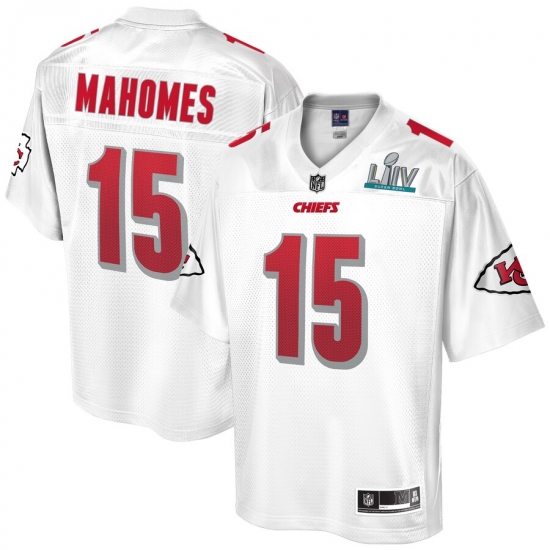 Youth Kansas City Chiefs #15 Patrick Mahomes Pro Line White Super Bowl LIV Champions Jersey - Ujersey