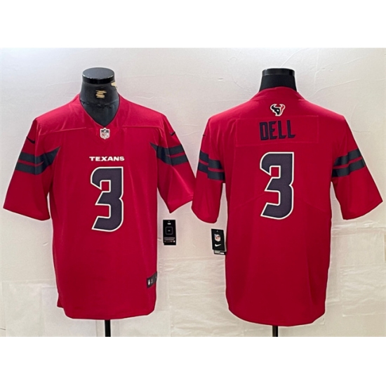 Men's Houston Texans #3 Tank Dell Red Vapor Untouchable Stitched Football Jersey - Ujersey